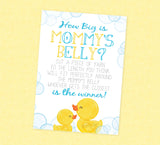 Rubber Duck How Big Is Mommy's Belly Shower Game - INSTANT DOWNLOAD - Duck Baby Shower Games, Belly Measure Game, Duckie, Ducky Baby Shower