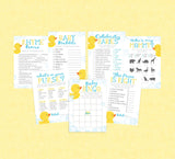 Rubber Duck Printable Baby Shower Games Party Pack of 7 + Answer Keys - INSTANT DOWNLOAD - Duck Baby Shower, Duckie Baby Shower Games, Ducky