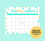 Teal & Gold Guess Baby's Birthday Shower Game - EDITABLE INSTANT DOWNLOAD - Boy Baby Shower Games, Turquoise, Gold, Aqua, Cyan, Confetti