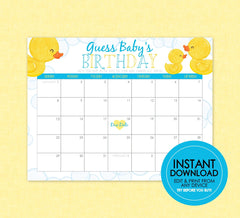 Rubber Duck Guess Baby's Birthday Shower Game - EDITABLE INSTANT DOWNLOAD - Duck Baby Shower Games, Duckie, Ducky Baby Shower