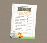 RV Camper Price Is Right Shower Game - INSTANT DOWNLOAD - Woodland Baby Shower Games, Rv Camper, The Price Is Right, Fox, Little Camper