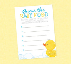 Rubber Duck Guess the Baby Food Shower Game - INSTANT DOWNLOAD - Duck Baby Shower Games, Baby Food Smell, Rubber Ducky Baby Shower, Duckie