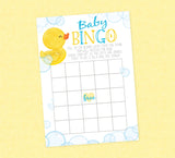 Rubber Duck Baby Shower Bingo - INSTANT DOWNLOAD - Duck Baby Shower Games, Baby Bingo, Rubber Ducky, Duckie, Gift Bingo