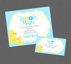 Rubber Duck Baby Shower Book Raffle - INSTANT DOWNLOAD - Diaper Raffle Insert, Duck Diaper Raffle, Duck Baby Shower, Ducky, Duckie