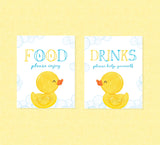 Rubber Duck Food & Drinks Party Signs - INSTANT DOWNLOAD - Duck Baby Shower, Rubber Ducky Party Signs, Duckie, Birthday, Duck Food Sign