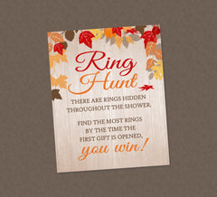 Ring Hunt Bridal Shower Game - INSTANT DOWNLOAD - Fall Bridal Shower Games, Fall in Love, Ring Search, Fall Shower Games, Engagement Party