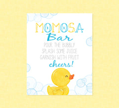 Rubber Duck Momosa Party Sign - INSTANT DOWNLOAD - Duck Baby Shower, Rubber Ducky Party Signs, Duckie, Mimosa Sign