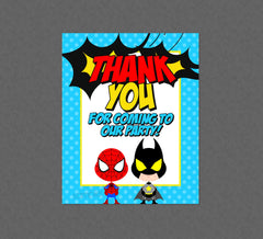 Thank You For Coming Party Sign - INSTANT DOWNLOAD - Superhero Baby Shower, Superhero Party Signs, Superhero Thank You Sign, Super Hero