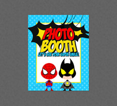 Superhero Photo Booth Party Sign - INSTANT DOWNLOAD - Superhero Baby Shower, Superhero Party Signs, Superhero Photo Booth Sign, Super Hero