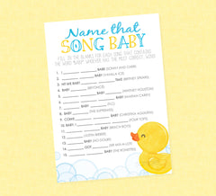 Rubber Duck Name That Song Baby Shower Game - INSTANT DOWNLOAD - Duck Baby Shower Games, Rubber Ducky Baby Shower, Name The Song Game, Guess