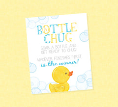 Rubber Duck Baby Bottle Chug Shower Game - INSTANT DOWNLOAD - Rubber Duck Baby Shower Games, Baby Bottle Chug Game, Duckie, Rubber Ducky