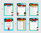 Superhero Baby Shower Games - PICK ANY 5 - 36 Games To Choose From - Superhero Baby Shower, Super Hero, Baby Superheroes, Party Games, Guess