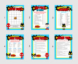 Superhero Baby Shower Games - PICK ANY 5 - 36 Games To Choose From - Superhero Baby Shower, Super Hero, Baby Superheroes, Party Games, Guess