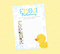 Rubber Duck Emoji Pictionary Baby Shower Game - INSTANT DOWNLOAD - Duck Baby Shower Games, Rubber Ducky Baby Shower, Emoji Pictionary Game