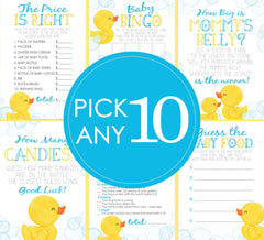 Rubber Duck Baby Shower Games - PICK ANY 10 - 30 Games to Choose From - Duckie, Rubber Duck Baby Shower, Game Pack, Ducky Baby Shower Games