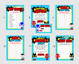 Superhero Baby Shower Games - PICK ANY 5 - 36 Games To Choose From - Superhero Baby Shower, Super Hero, Baby Superheroes, Party Games, Guess