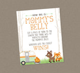 RV Camper How Big Is Mommy's Belly Game Shower Sign - INSTANT DOWNLOAD - Woodland Baby Shower Games, Belly Measure Game, Forest Animals, Rv