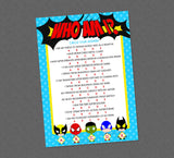 Who Am I Superhero Party Game - INSTANT DOWNLOAD - Superhero Baby Shower, Superhero Party Games, Super Hero, Superhero Trivia, Guess Who