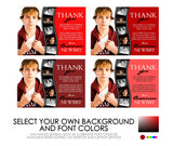 Photo Filmstrip Graduation Thank You - EDITABLE INSTANT DOWNLOAD - Picture, Grad, Graduation Thank You Cards, Red, Maroon, Burgundy, Scarlet