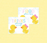 Rubber Duck Food & Drinks Party Signs - INSTANT DOWNLOAD - Gender Neutral, Ducky, Baby Shower, Gender Reveal, Party Signs, Duckie, Food Sign