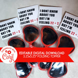 22 ÷ 2 Printable 11th Birthday Folding Favor Topper || EDITABLE DIGITAL DOWNLOAD