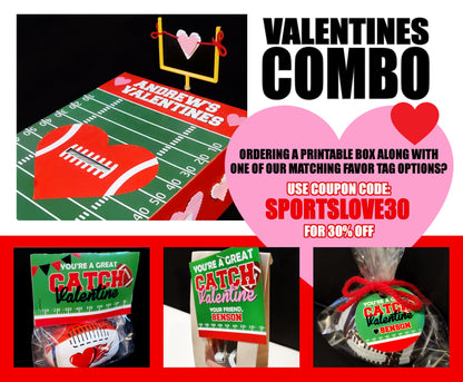 You're a Great Catch Printable Football Valentines || EDITABLE INSTANT DOWNLOAD