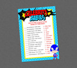 Superhero Celebrity Babies Shower Game - INSTANT DOWNLOAD - Super Hero Shower Games, Superhero Baby Shower, Celebrity Baby Names, Super Baby