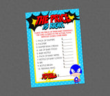 Superhero Price Is Right Shower Game - INSTANT DOWNLOAD - Superhero Shower Games, Superhero Baby Shower, The Price Is Right, Super Hero