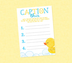 Rubber Duck Caption This Photo Birthday or Baby Shower Game - INSTANT DOWNLOAD - Rubber Duck Games, Photo Game, Picture, Duck Baby Shower