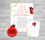 Watercolor Ladybug First Birthday Time Capsule - EDITABLE INSTANT DOWNLOAD - Ladybug Time Capsule, Ladybug Birthday, 1st Birthday, Sign Card