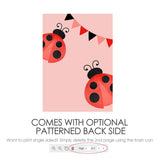 One Lucky Lady Watercolor Ladybug Party Invitation - EDITABLE INSTANT DOWNLOAD - Ladybug 1st Birthday Invite, Light Pink Salmon, Red, Black