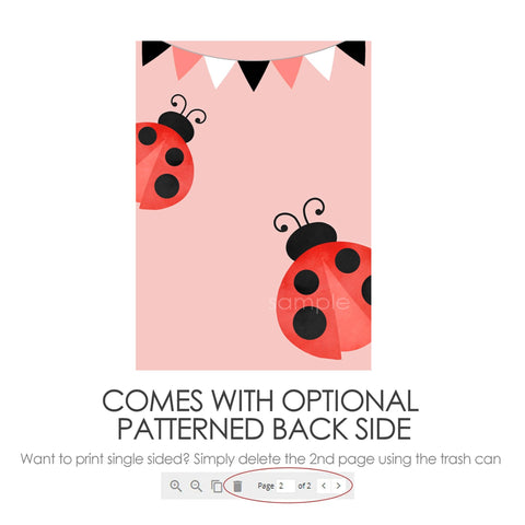 One Lucky Lady Pink Ladybug Party Invitation - EDITABLE INSTANT DOWNLOAD - Ladybug 1st Birthday Invite, Light Pink Salmon, Red, Black, White