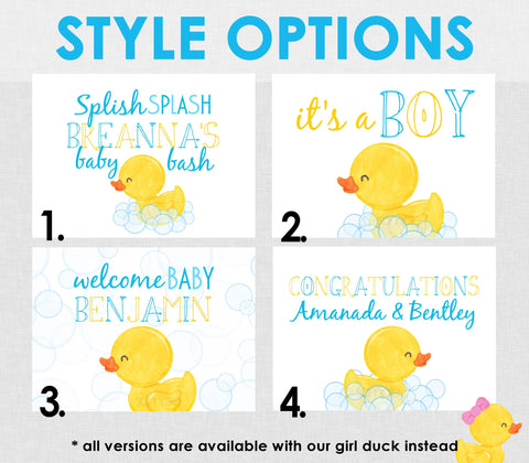 Edible Rubber Duck Baby Shower Personalized Cake Topper Sugar Sheet - Duck Baby Shower, Rubber Ducky, Duck Cake Image, Boy or Girl Duck