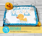 Editable Edible Rubber Duck Baby Shower Personalized Cake Topper - EDITABLE INSTANT DOWNLOAD - Rubber Ducky Baby Shower, Cake Topper Design