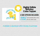 Downloadable Edible Rubber Ducky You're the 1 First Birthday Cake Topper - INSTANT DOWNLOAD - Rubber Ducky Birthday, Cake Topper Design