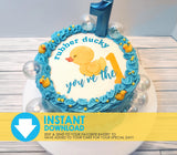 Downloadable Edible Rubber Ducky You're the 1 Round First Birthday Cake Topper - INSTANT DOWNLOAD - Rubber Ducky, Cake Topper Design