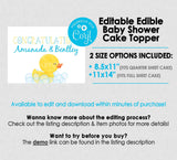 Editable Edible Rubber Duck Baby Shower Congratulations Cake Topper - EDITABLE INSTANT DOWNLOAD - Rubber Ducky Baby Shower, Duck Cake Topper