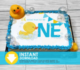 Downloadable Edible Rubber Duck Oh so Fun 1st Birthday Cake Topper - INSTANT DOWNLOAD - Rubber Ducky Birthday, Cake Topper Design