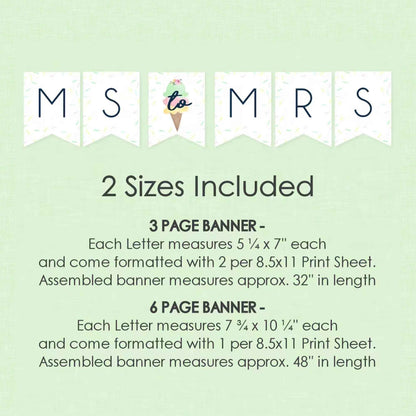 Ms to Mrs Ice Cream Scooped Up Bridal Shower Banner (Digital Download)