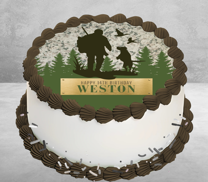 Hunting Edible Birthday Cake Topper Personalized Sugar Sheet | 6 Style Options