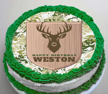 Hunting Edible Birthday Cake Topper Personalized Sugar Sheet | 6 Style Options