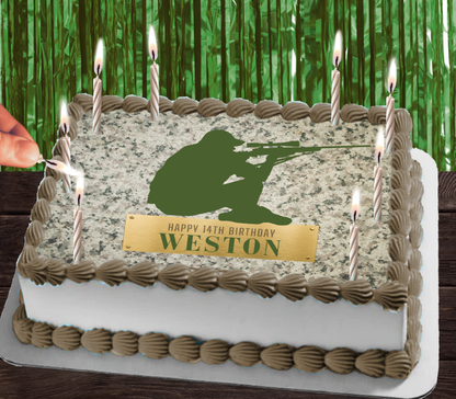 Hunting Edible Birthday Cake Topper Personalized Sugar Sheet | 6 Style Options