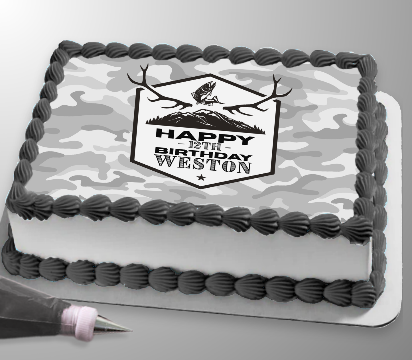 Hunting Edible Birthday Cake Topper Personalized Sugar Sheet | 6 Style Options