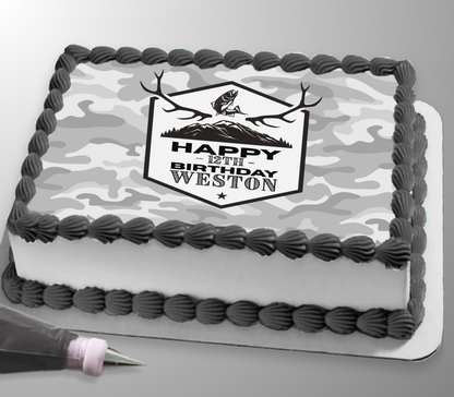 Hunting Edible Birthday Cake Topper Personalized Sugar Sheet | 6 Style Options