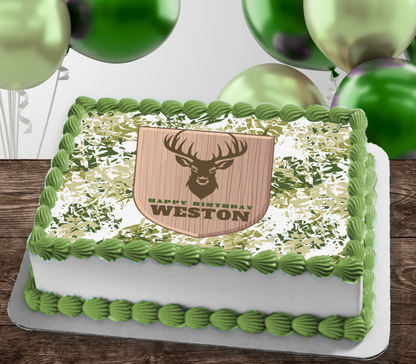 Hunting Edible Birthday Cake Topper Personalized Sugar Sheet | 6 Style Options