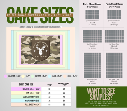 Hunting Edible Birthday Cake Topper Personalized Sugar Sheet | 6 Style Options