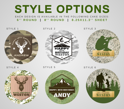 Hunting Edible Birthday Cake Topper Personalized Sugar Sheet | 6 Style Options