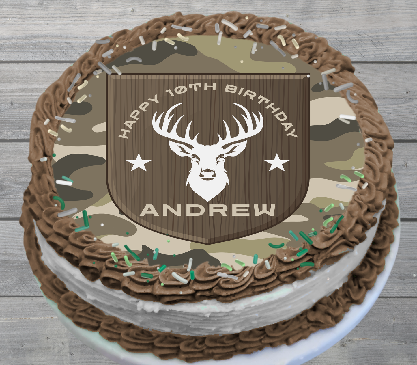 Hunting Edible Birthday Cake Topper Personalized Sugar Sheet | 6 Style Options