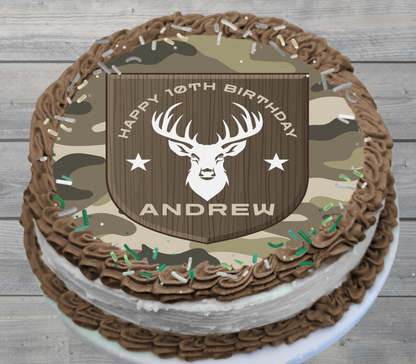 Hunting Edible Birthday Cake Topper Personalized Sugar Sheet | 6 Style Options