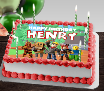 Roblox Edible Cake Topper Sugar Sheet | for a Roblox Birthday Party